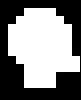 Pixelated white silhouette of a human head facing right against a dark background