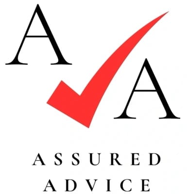 Assured Advice logo with large capital letter A, red checkmark, smaller capital letter A, and text reading Assured Advice below